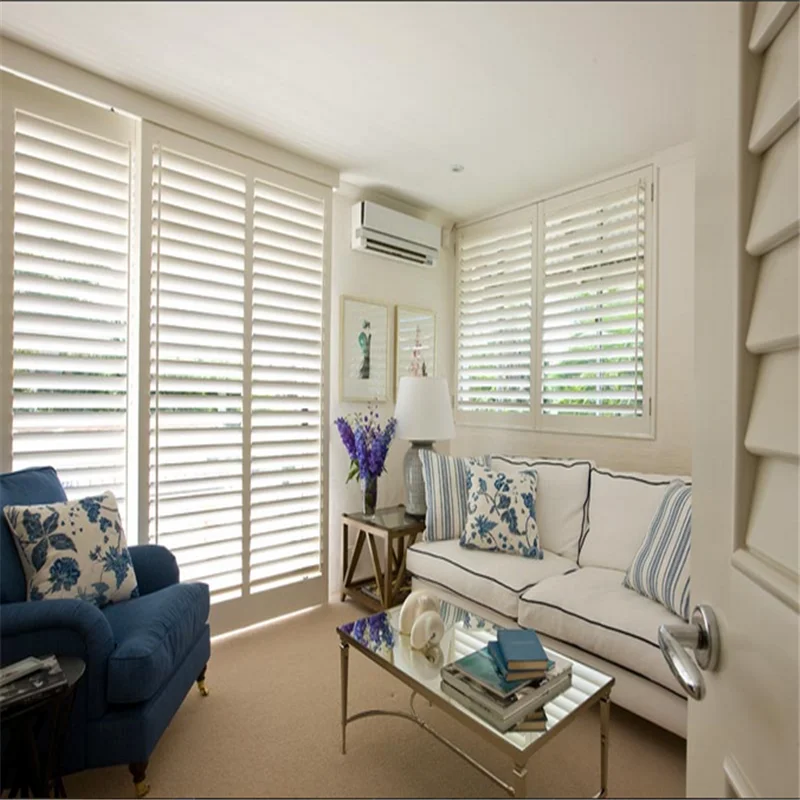 Wooden Plantation Shutters with PVC Opening Pattern Horizontal - Image 4