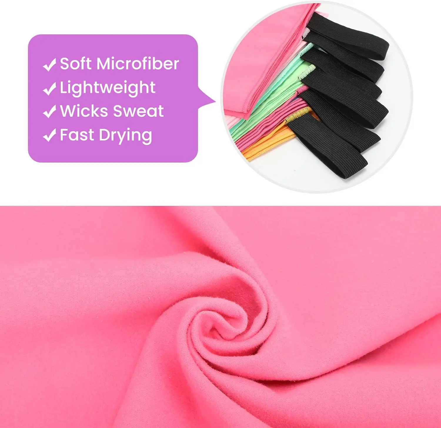 Woven Microfiber Sports Towel Lightweight Fast Drying Sweat Absorbing Gym - Image 3